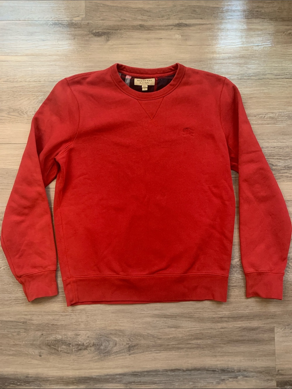 Burberry Red Crewneck Sweatshirt Womens Pullover Size L